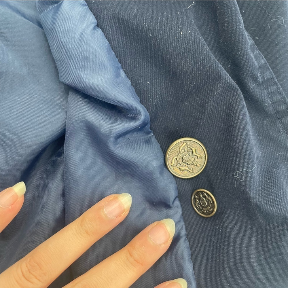 🔹 Collection Elegant Navy Blue Trench Coat – Size 13/14 🔹 - Picture 11 of 16